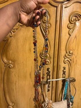 Multi-Colored Beaded Layered Necklace - Women Jewelry